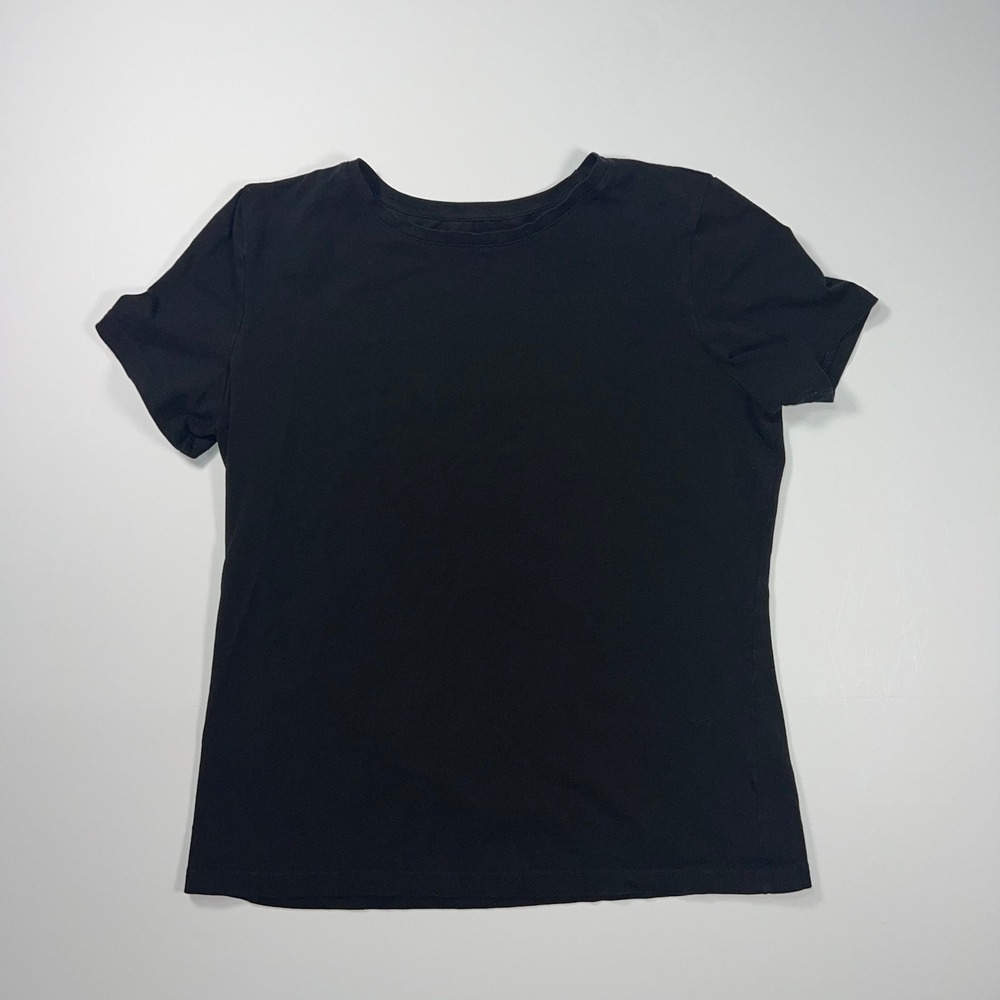 PACT Organic Cotton Tee Womens Size M Black Short Sleeve Stretch Crew Neck